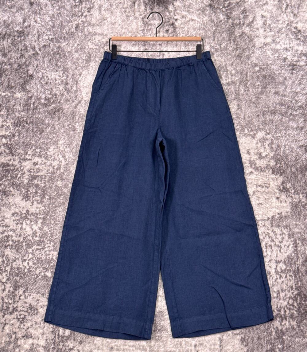 Frank & Eileen Navy Wide-Leg Linen Blend Pants